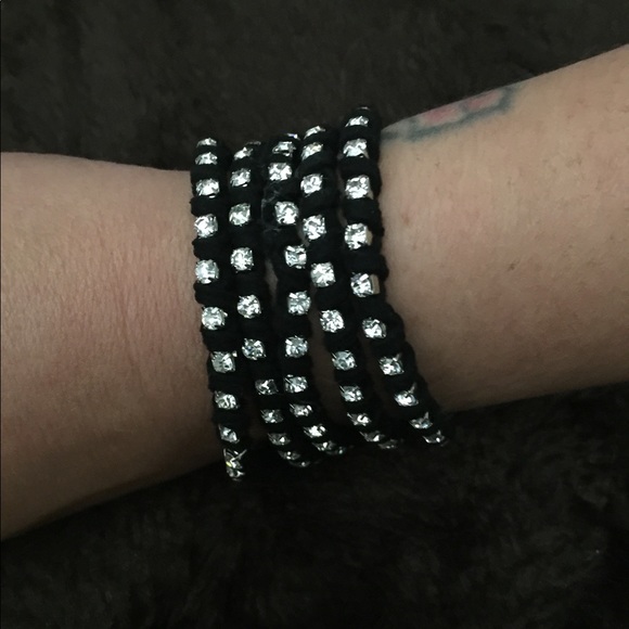 5-WRAP BOHO GENUINE LEATHER & CRYSTALS-HANDMADE - Picture 2 of 7